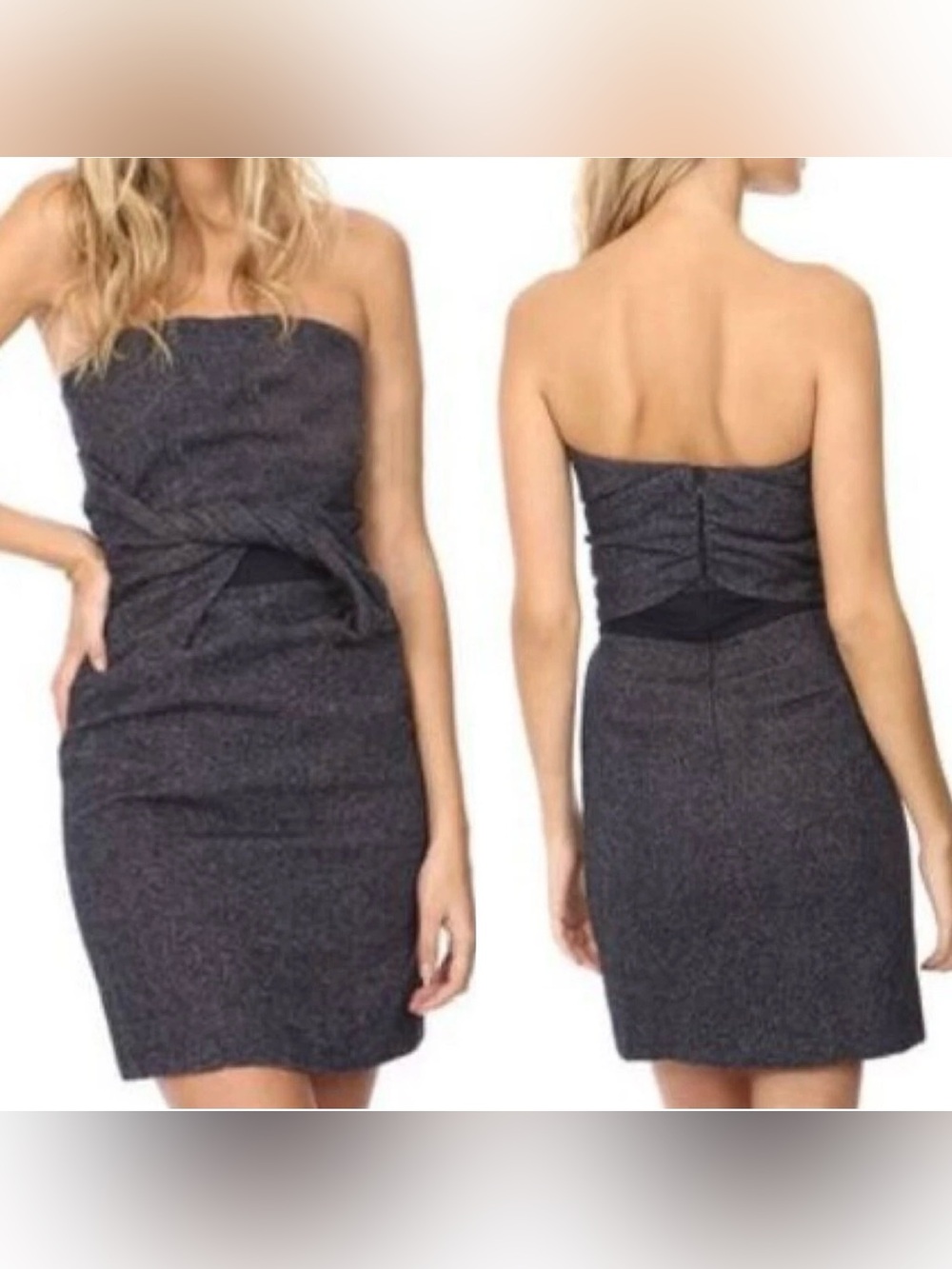 See By Chloe Tweed Twist Strapless Dress Size 8 but runs small fits like 4/6